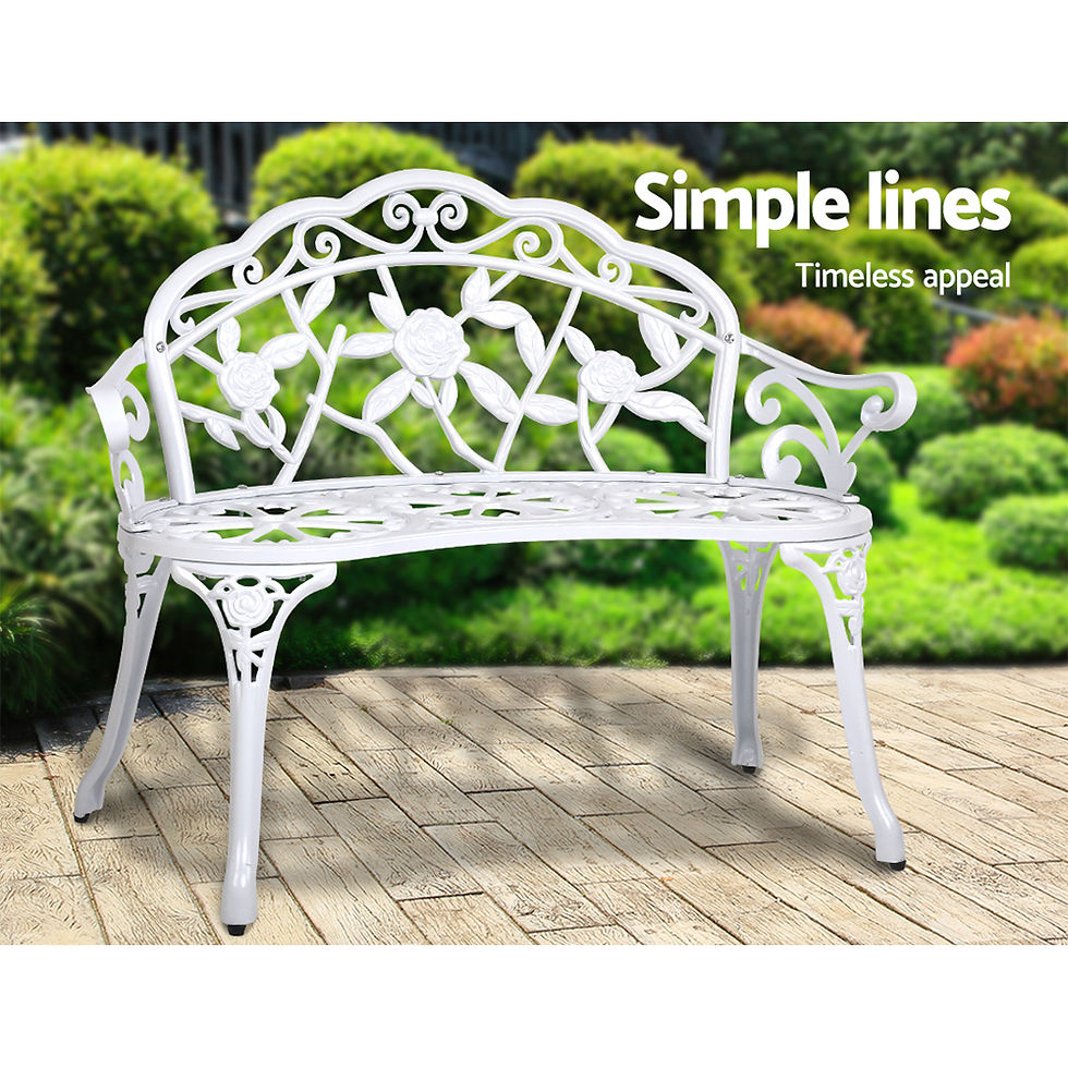 Thumbnail: Gardeon Outdoor Garden Bench Seat 100cm Cast Aluminium Outdoor Patio Chair – alternate product view 4