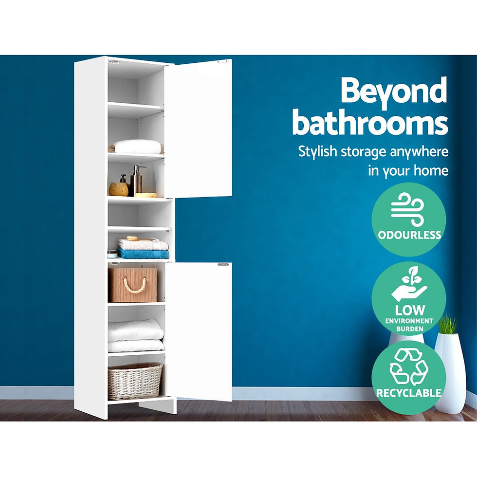 Thumbnail: Artiss Bathroom Cabinet Storage 185cm White – alternate product view 5