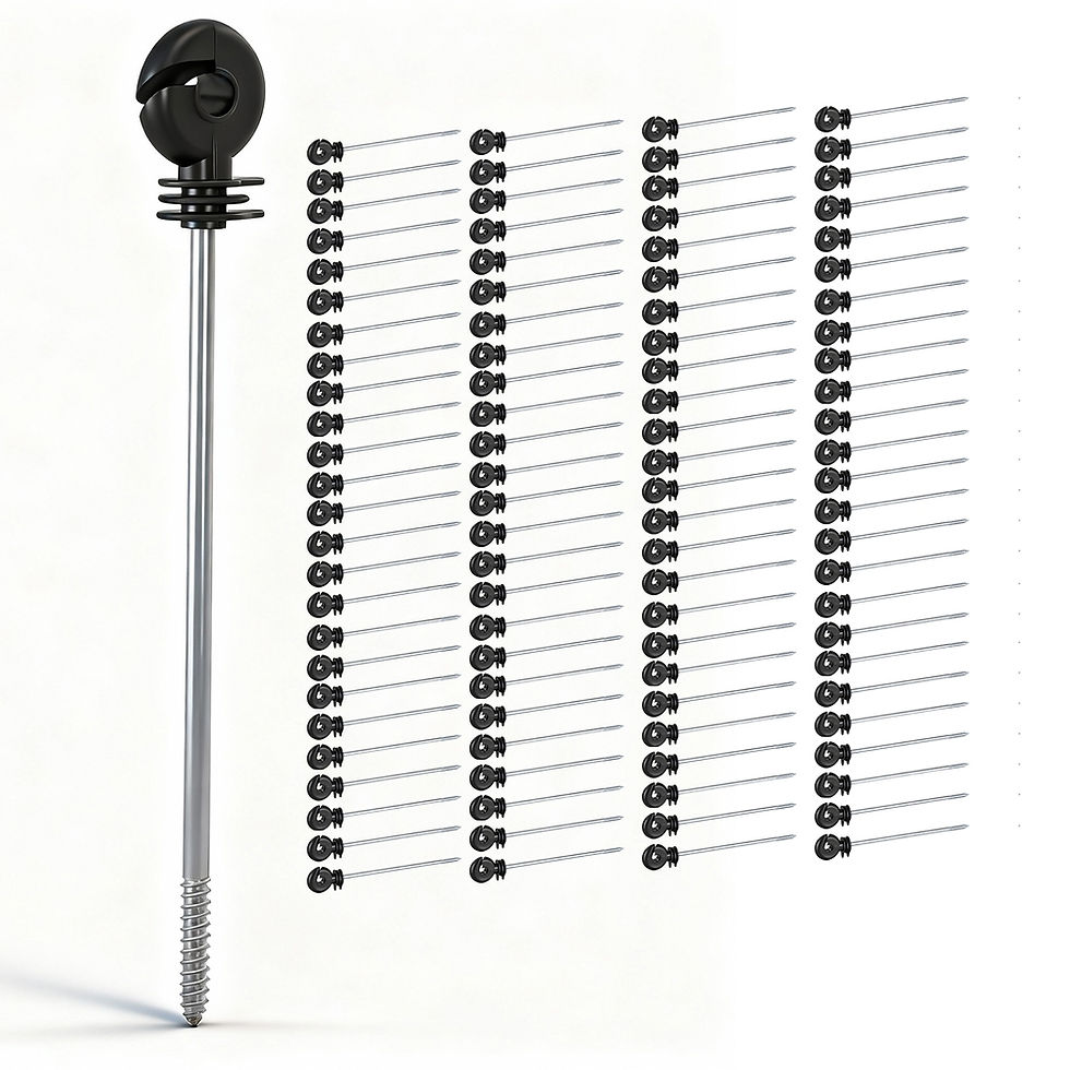 Giantz Electric Fence Ring Insulators 100pcs Stand off Screw in Insulator Black