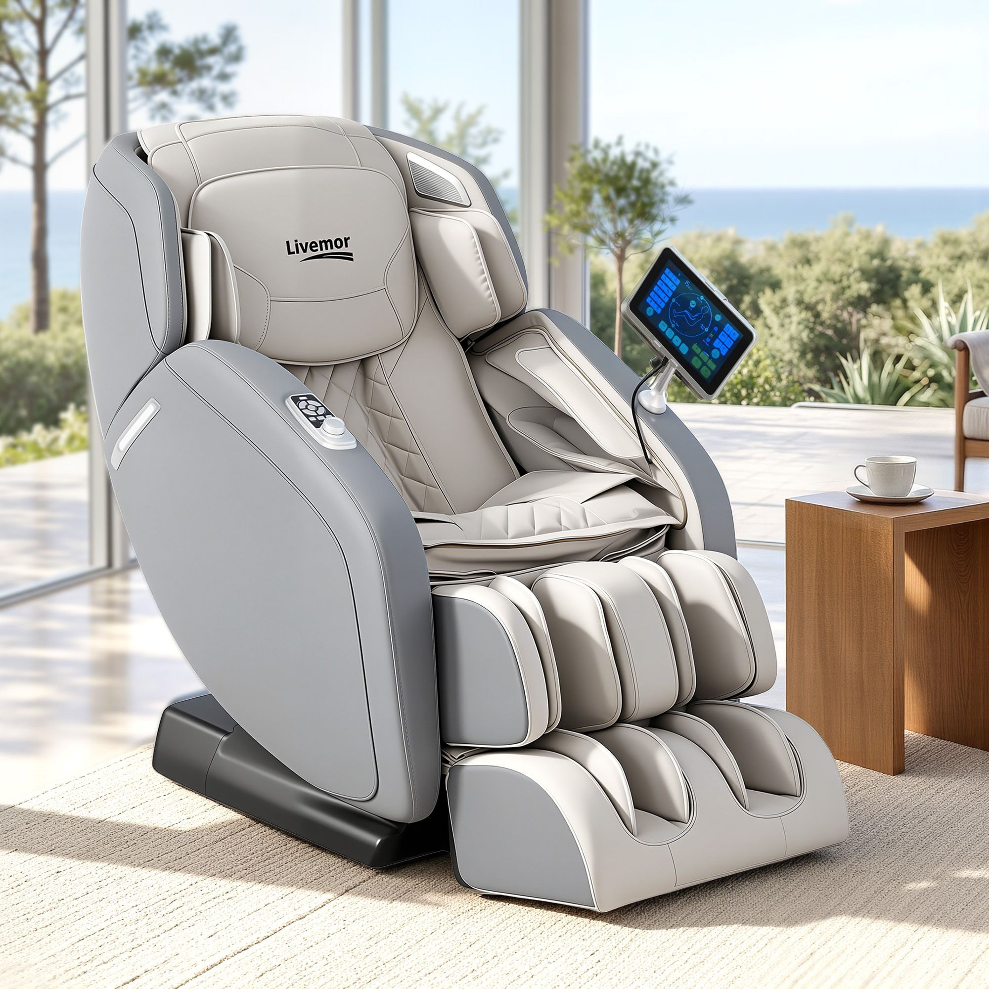 Livemor 4D Massage Chair Recliner - Full Body SL-Track Zero Gravity with AI Body