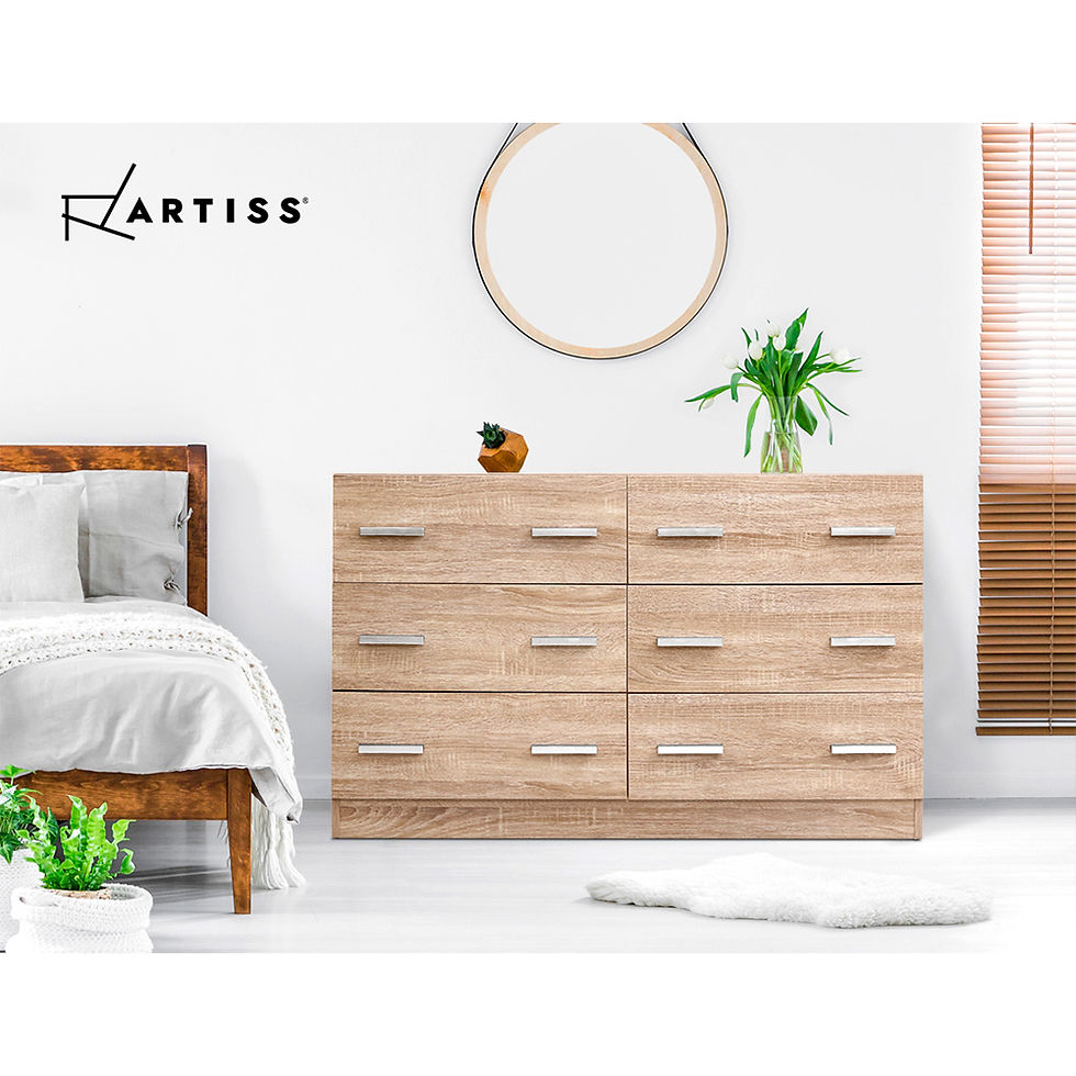 Thumbnail: Artiss 6 Chest of Drawers - VEDA Pine – alternate product view 8