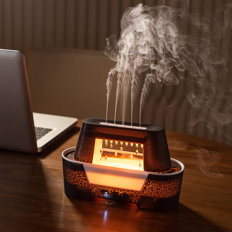 Black 300ml Ultrasonic Aroma Diffuser with Cracked Light Design - Cool Mist
