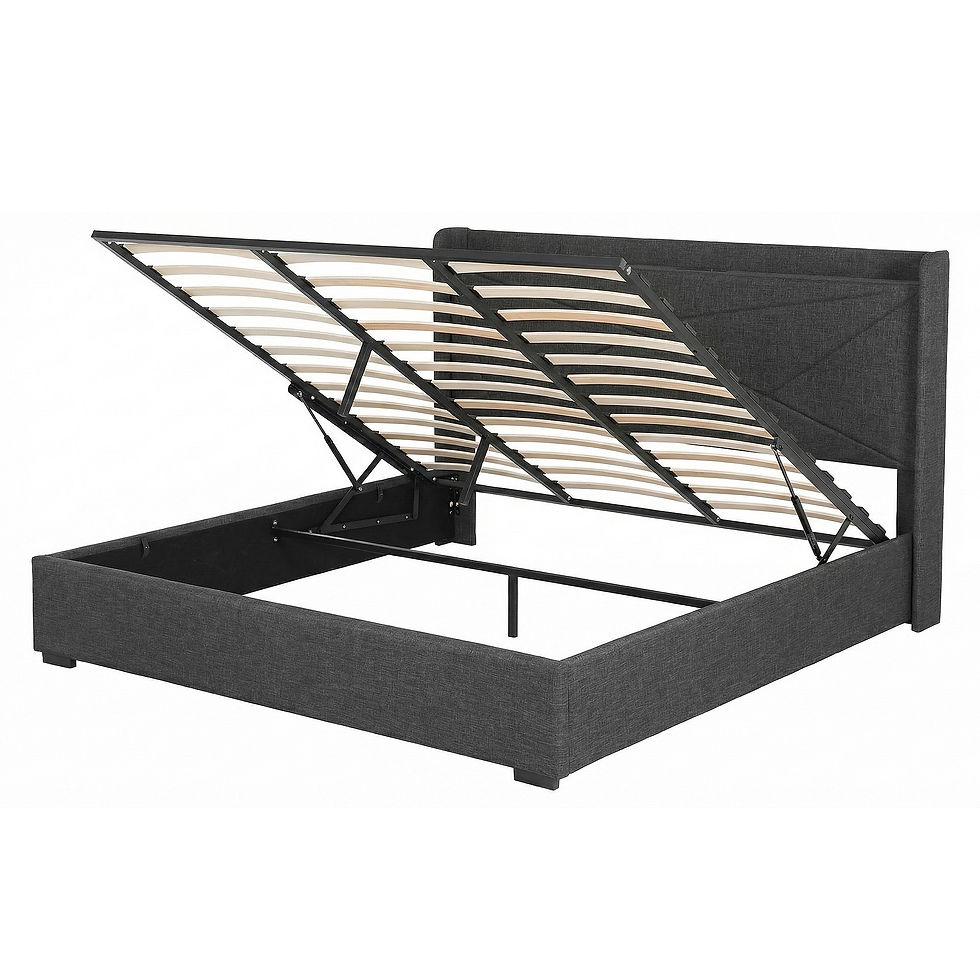 Thumbnail: Artiss King Bed Frame Gas Lift Storage Bed with Charging Ports Upholstered – alternate product view 5
