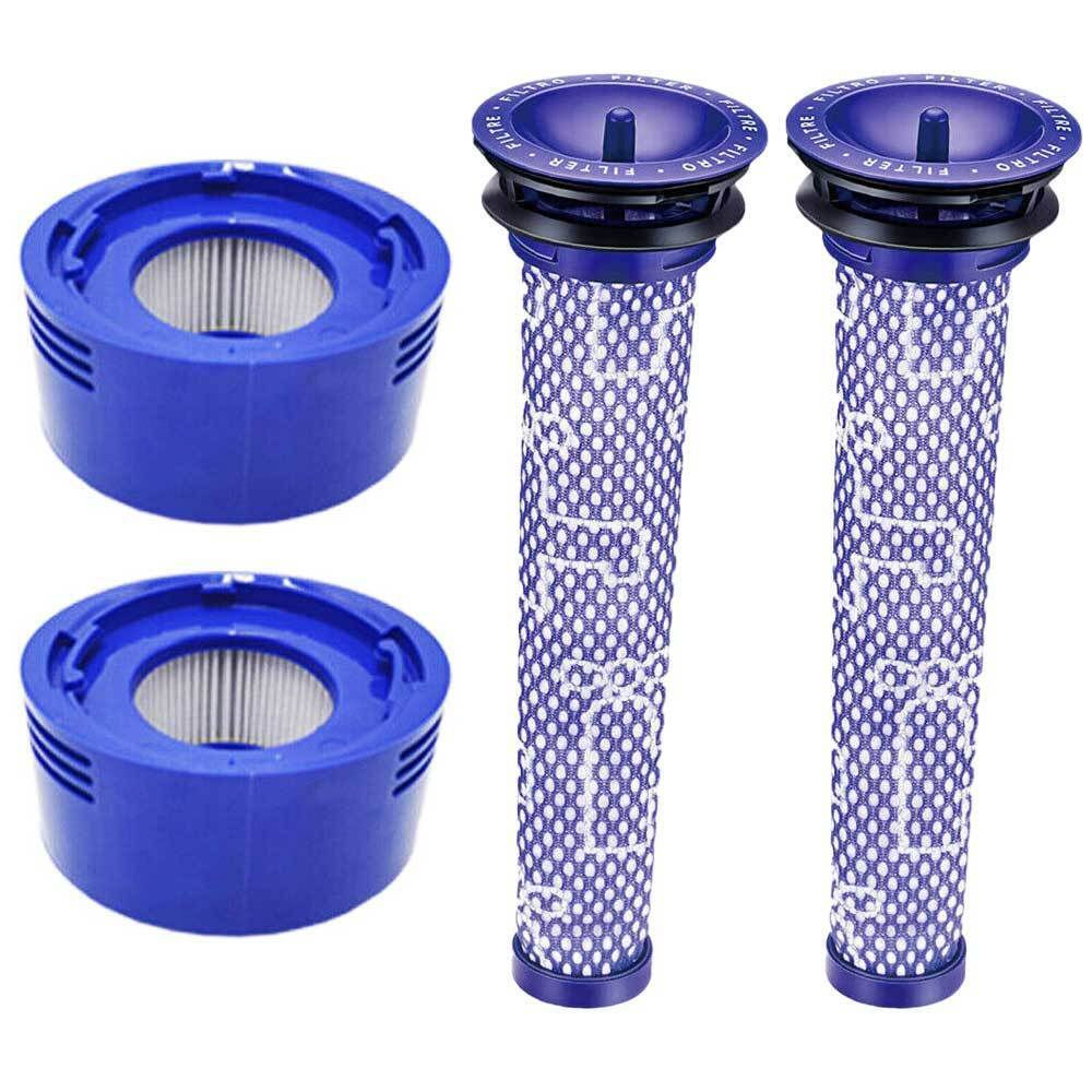 2-Pack Filter Kit for Dyson V7 V8 Absolute Animal Motorhead, 2 Pre + 2 Post Filt