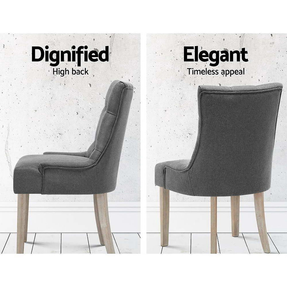 Thumbnail: Artiss Dining Chairs Set of 2 Linen French Provincial Grey – alternate product view 5