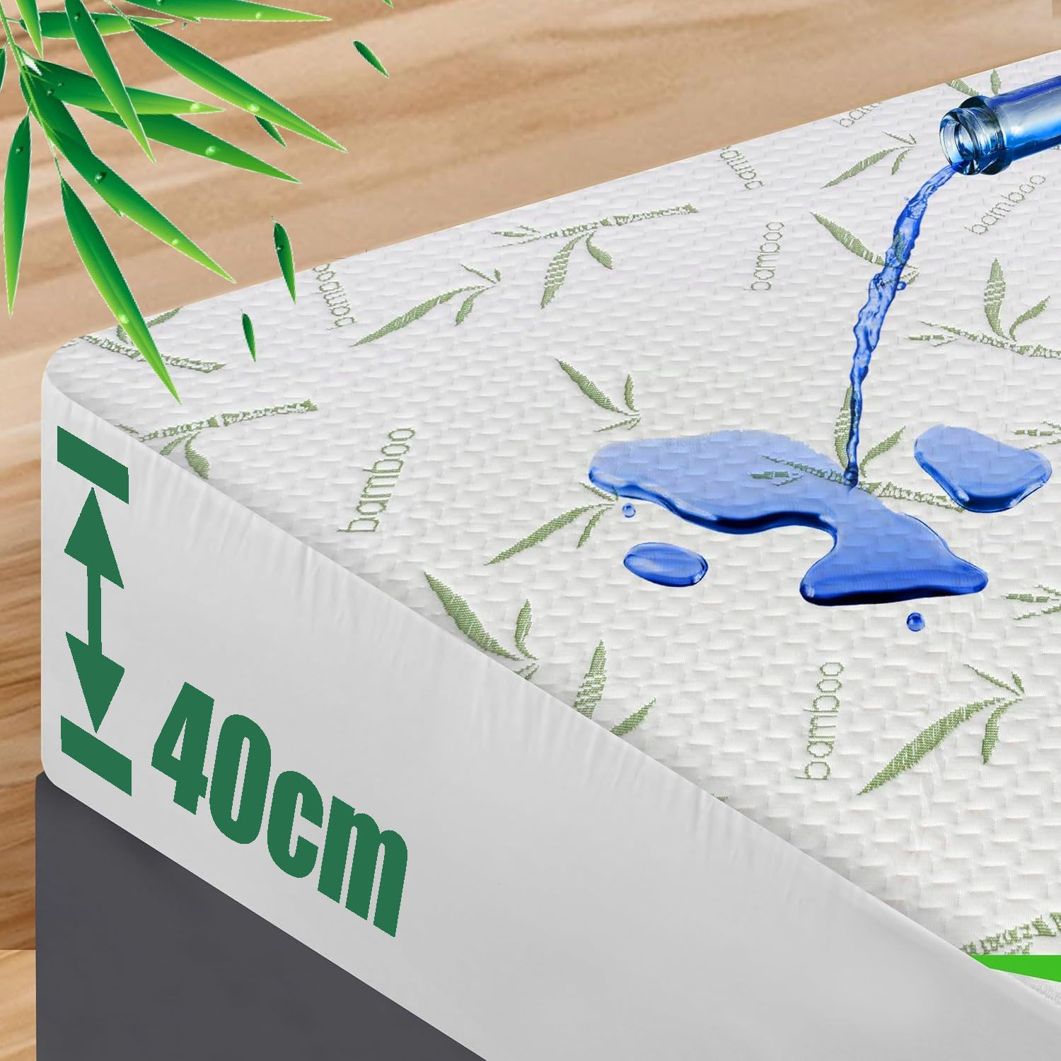 Waterproof Mattress Protector,Breathable Mattress Cover,3D Air Fabric Cooling