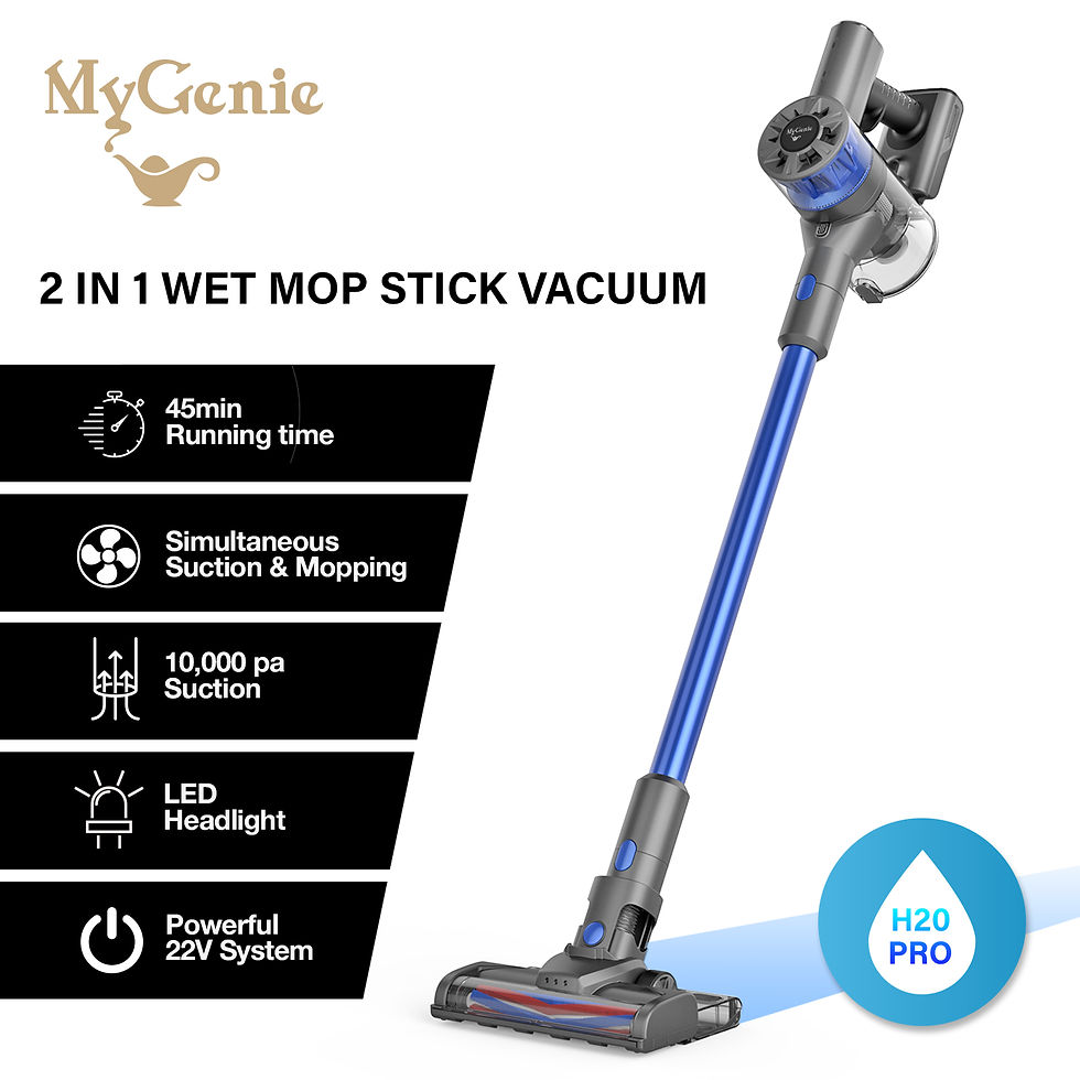 MyGenie H20 PRO Wet Mop 2-IN-1 Cordless Stick Vacuum Cleaner Handheld Recharge -