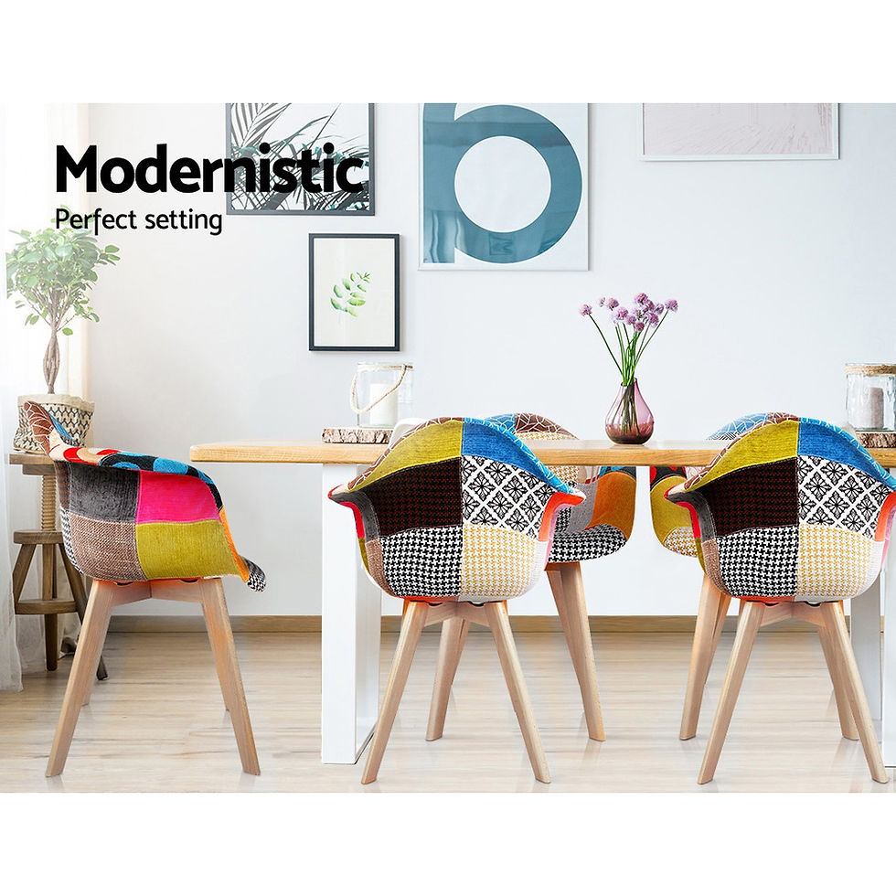 Thumbnail: Artiss Dining Chairs Set of 2 Fabric Retro Replica DSW – alternate product view 6