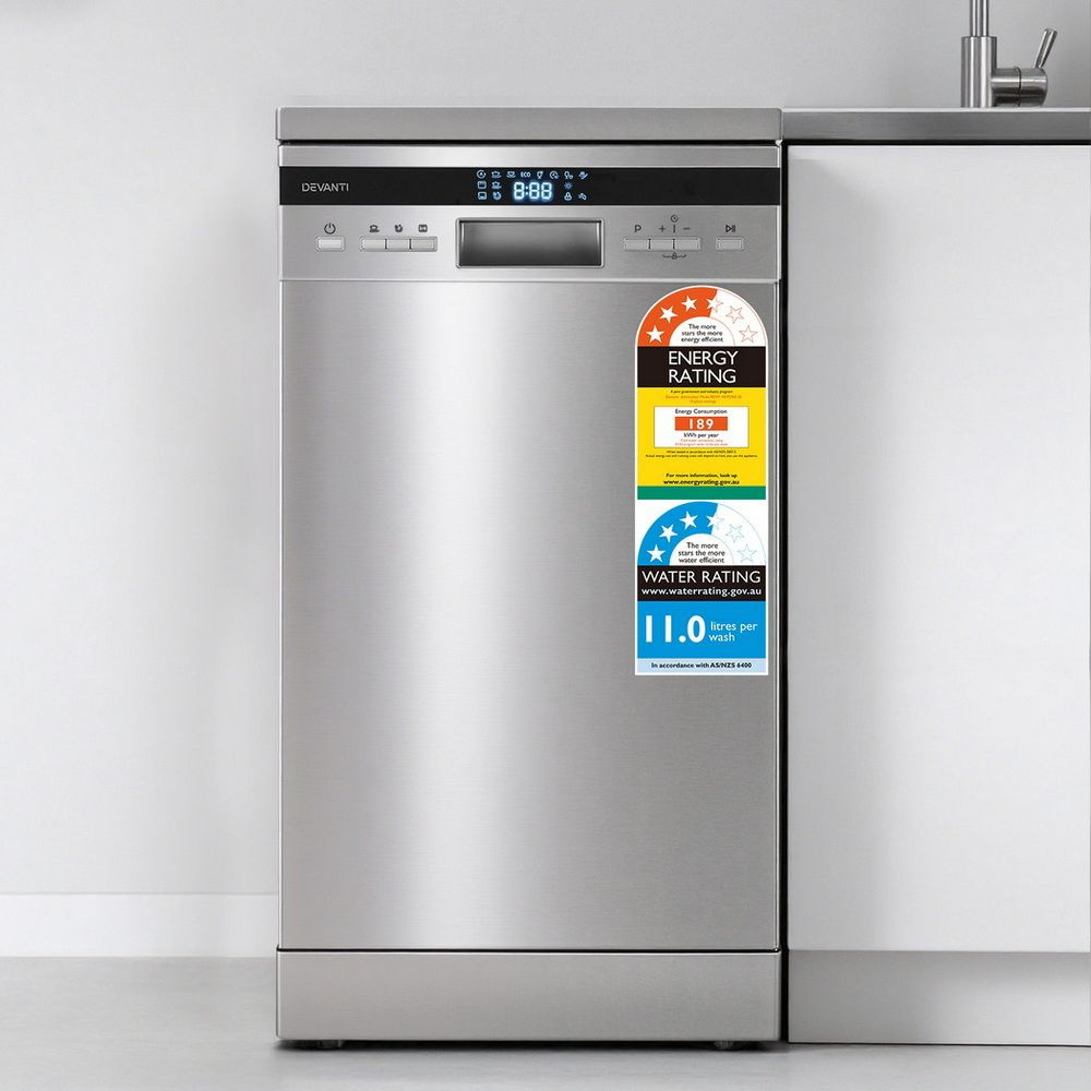 Devanti 10 Place Settings Freestanding Dishwasher Silver
