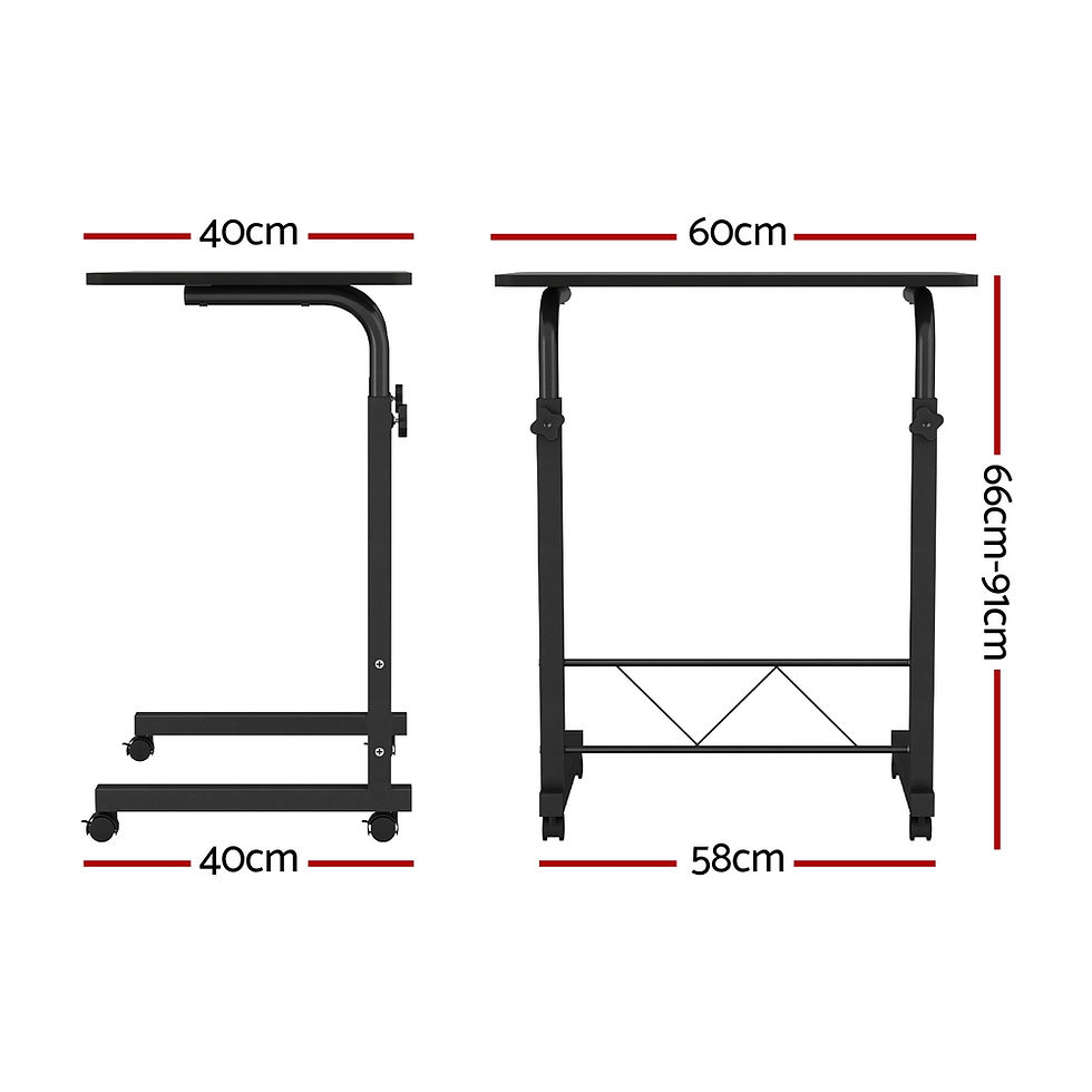 Artiss Laptop Desk Table Adjustable 60CM Black – alternate product view 2
