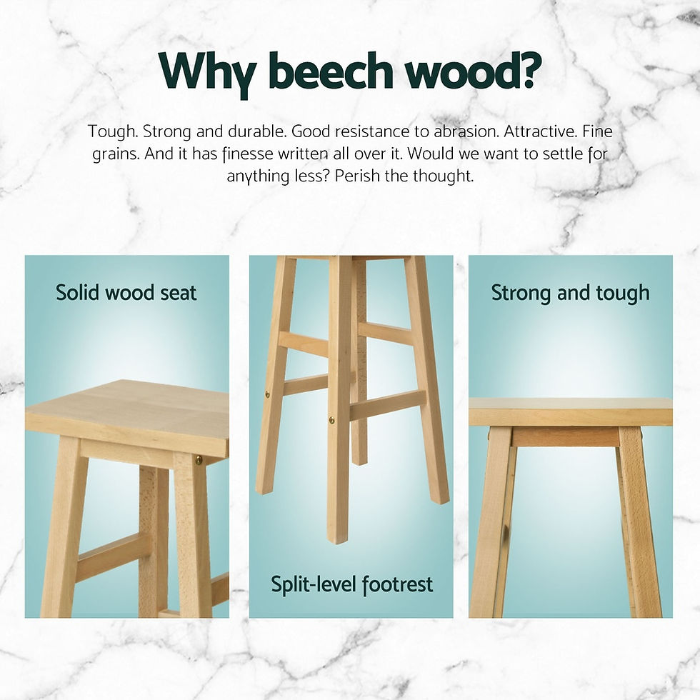 Thumbnail: Artiss 4x Bar Stools Kitchen Chairs Wooden Nature – alternate product view 4