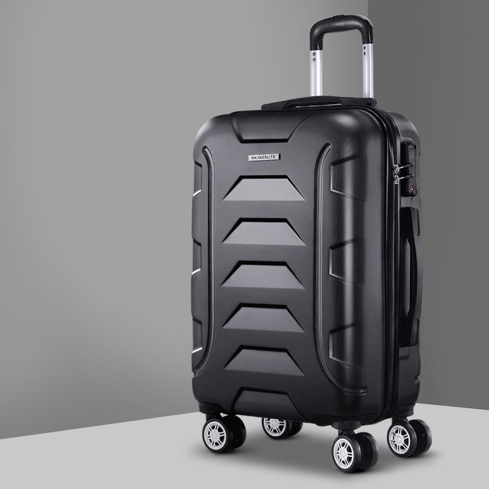 Wanderlite 20 Inch Luggage with Zipper Lock Travel Suitcase Carry On Hard Shell