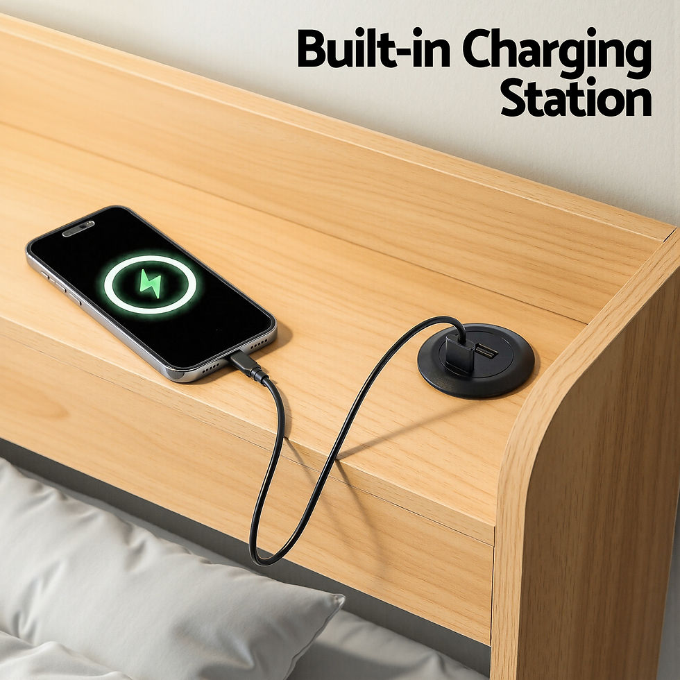 Thumbnail: Artiss Single Bed Frame with 2 Storage Drawers Platform Bed Base with USB Ports – alternate product view 5