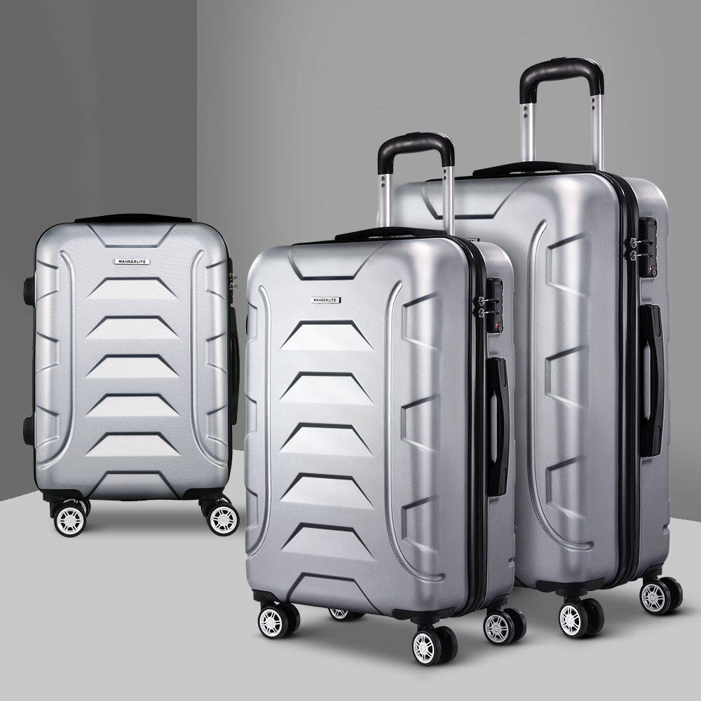 Wanderlite 3Set 20-24-28 Inch Luggage with TSA Lock Spinner Carry On Hard Shell