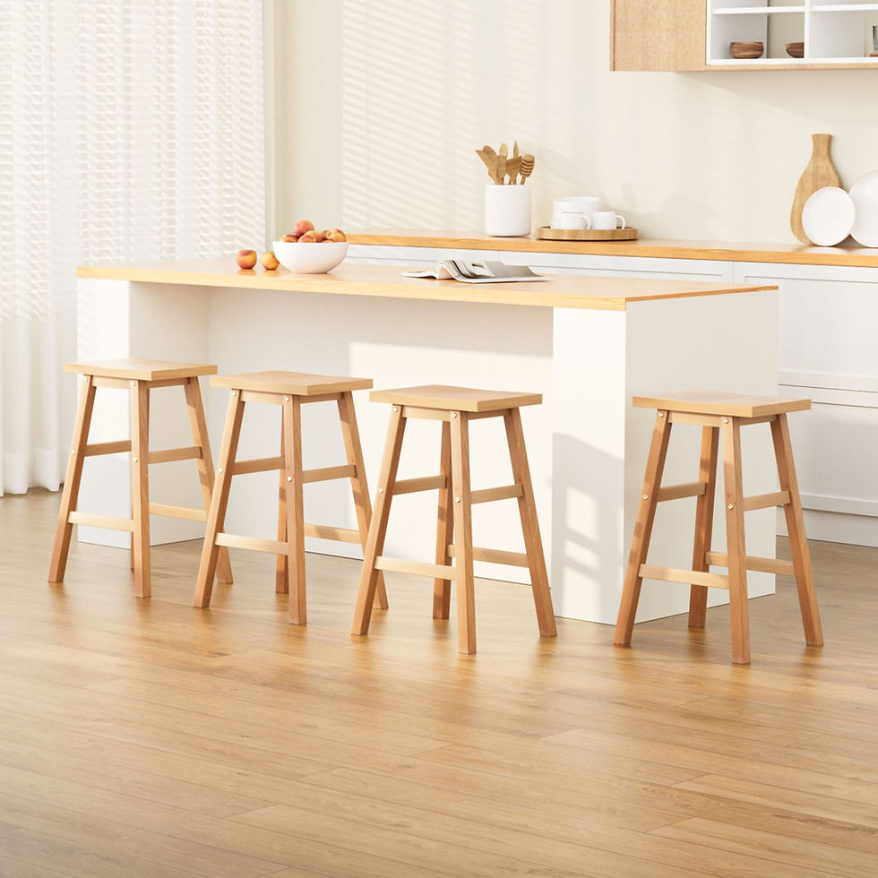 Thumbnail: Artiss 4x Bar Stools Kitchen Chairs Wooden Nature – alternate product view 7