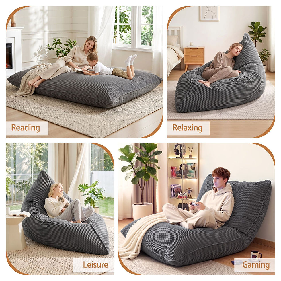 Thumbnail: Artiss 3 in 1 Bean Bag Chair Cover (No Filler) Convertible Bean Bag for Adults – alternate product view 7
