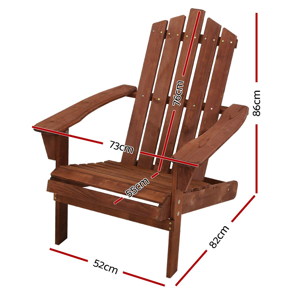 Gardeon Adirondack Outdoor Chairs Wooden Beach Chair Patio Furniture Garden – alternate product view 2
