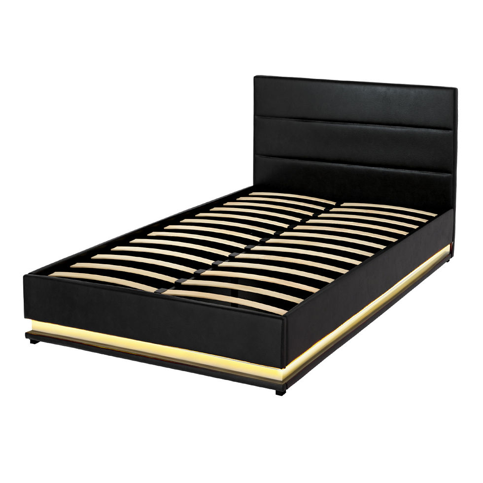 Artiss Bed Frame King Single Size LED Gas Lift Black LUMI – alternate product view 2