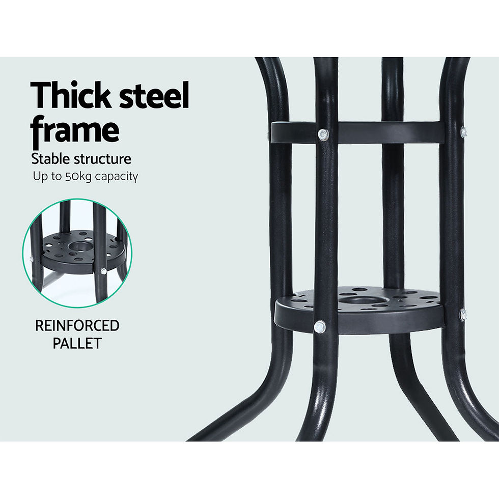 Thumbnail: Gardeon 3PC Bistro Set Outdoor Furniture Rattan Table Chairs Cushion Patio – alternate product view 7