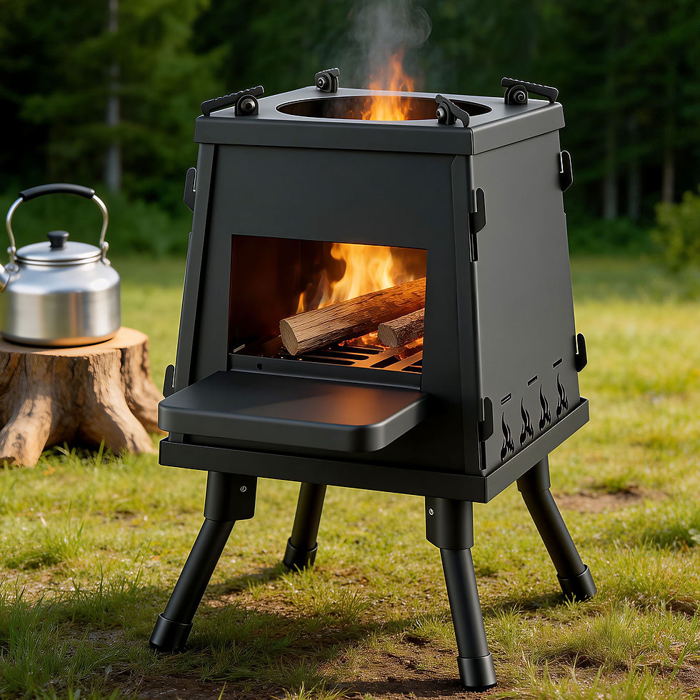 Grillz Fire Pit BBQ Portable Outdoor Fireplace Metal Camping Stove for Boiling
