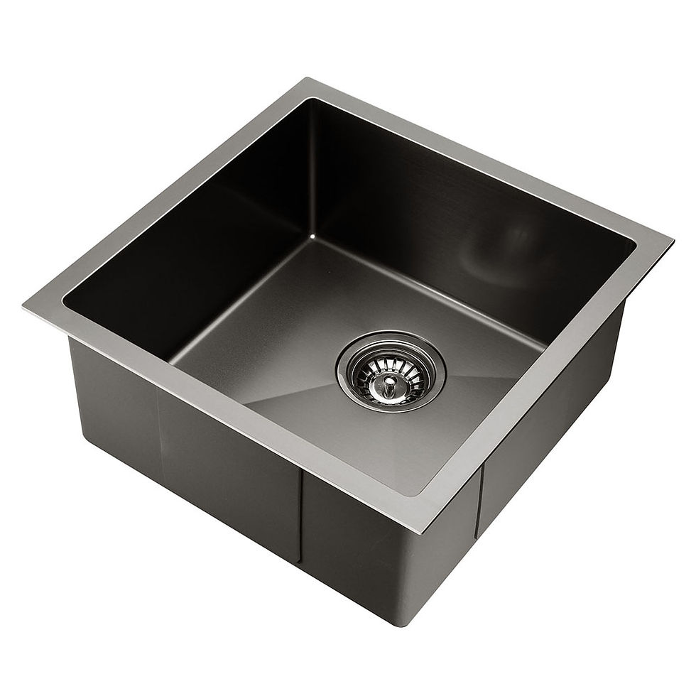 Thumbnail: Cefito Kitchen Sink 44X44CM Stainless Steel Basin Single Bowl Black – alternate product view 8