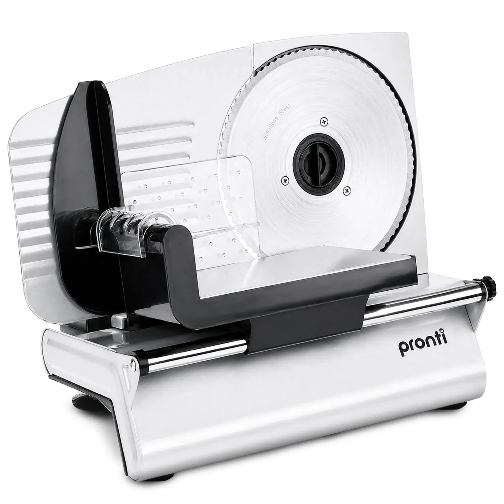 Pronti White Electric Food Slicer 200W with Adjustable Thickness 1 to 15mm Serra