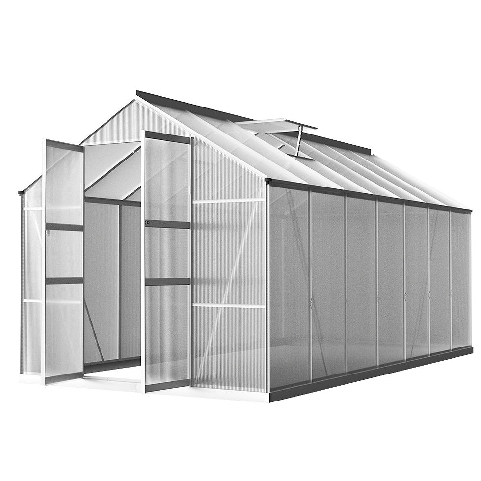 Green Fingers Greenhouse 4.1x2.5x2.26M Double Doors Aluminium Green House