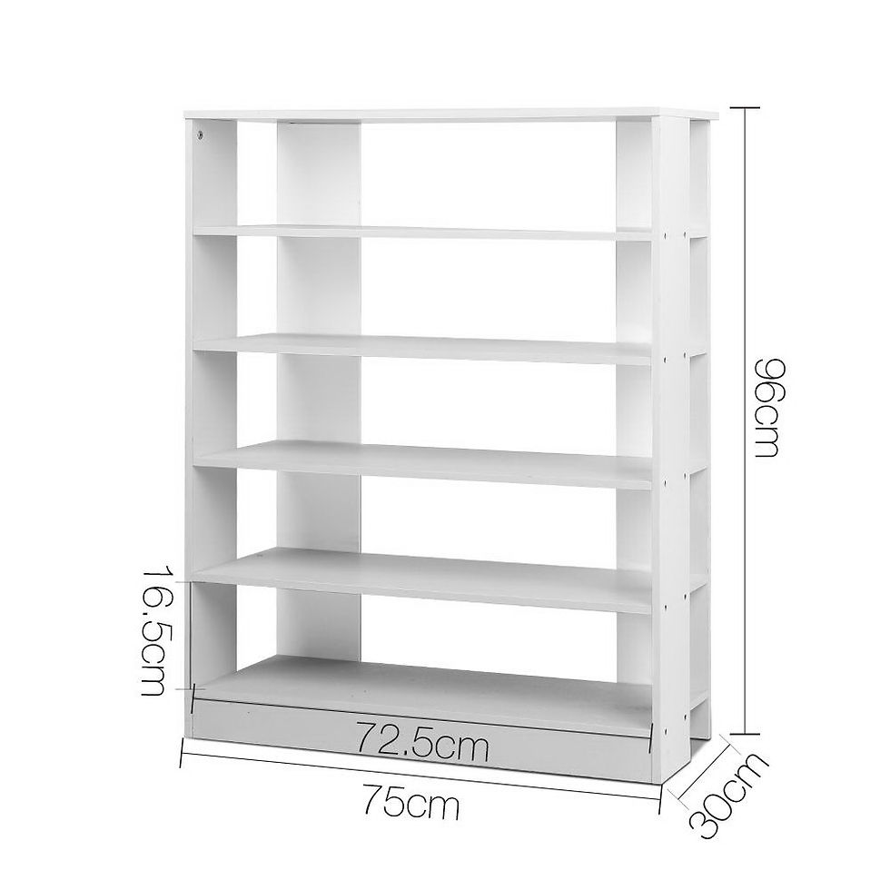 Thumbnail: Artiss Shoe Rack Cabinet 30 Pairs 6-Tier Shelf White – alternate product view 4