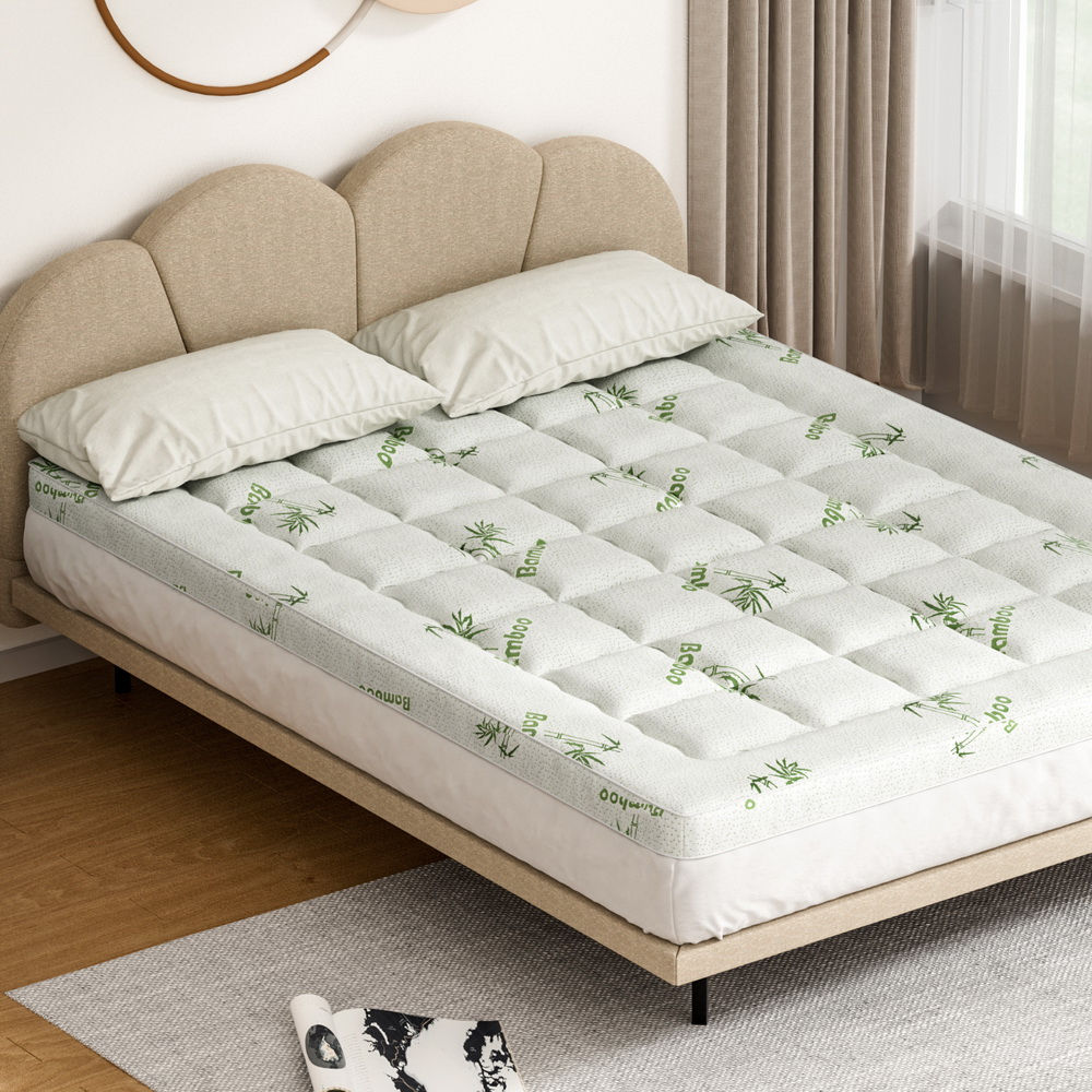 Giselle Bedding Pillowtop Mattress Topper 7.5cm Thick Bamboo Pad for Back Pain