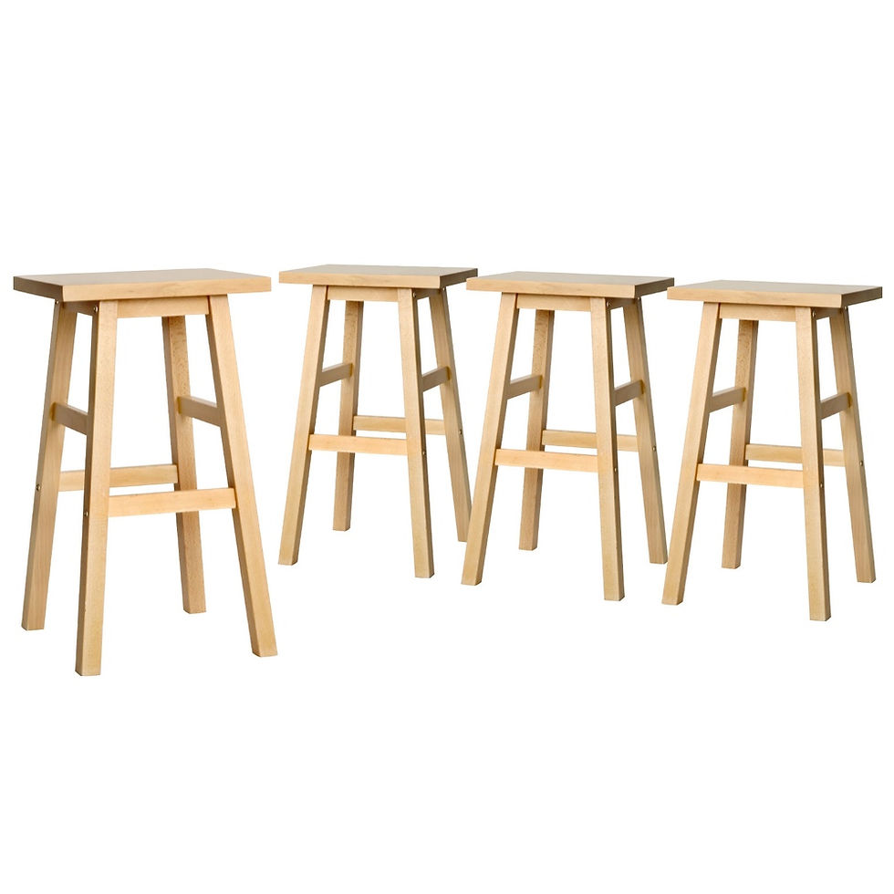 Thumbnail: Artiss 4x Bar Stools Kitchen Chairs Wooden Nature – alternate product view 3
