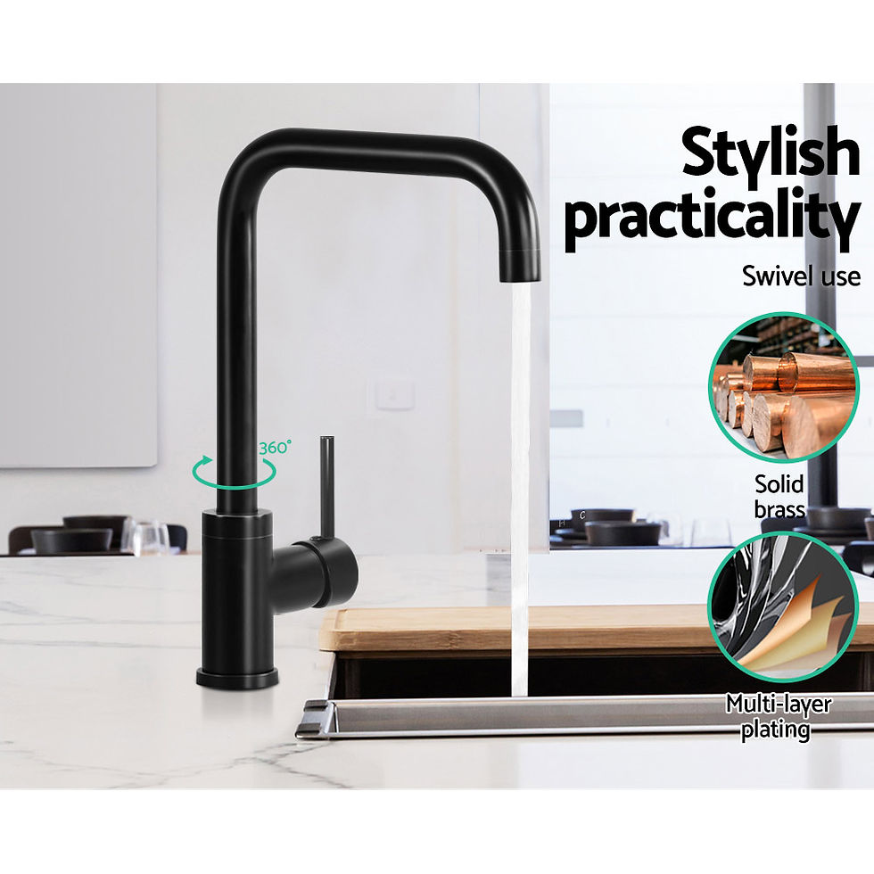 Thumbnail: Cefito Kitchen Mixer Tap Mixer Rectangle Sink Faucet Basin Laundry Black – alternate product view 5