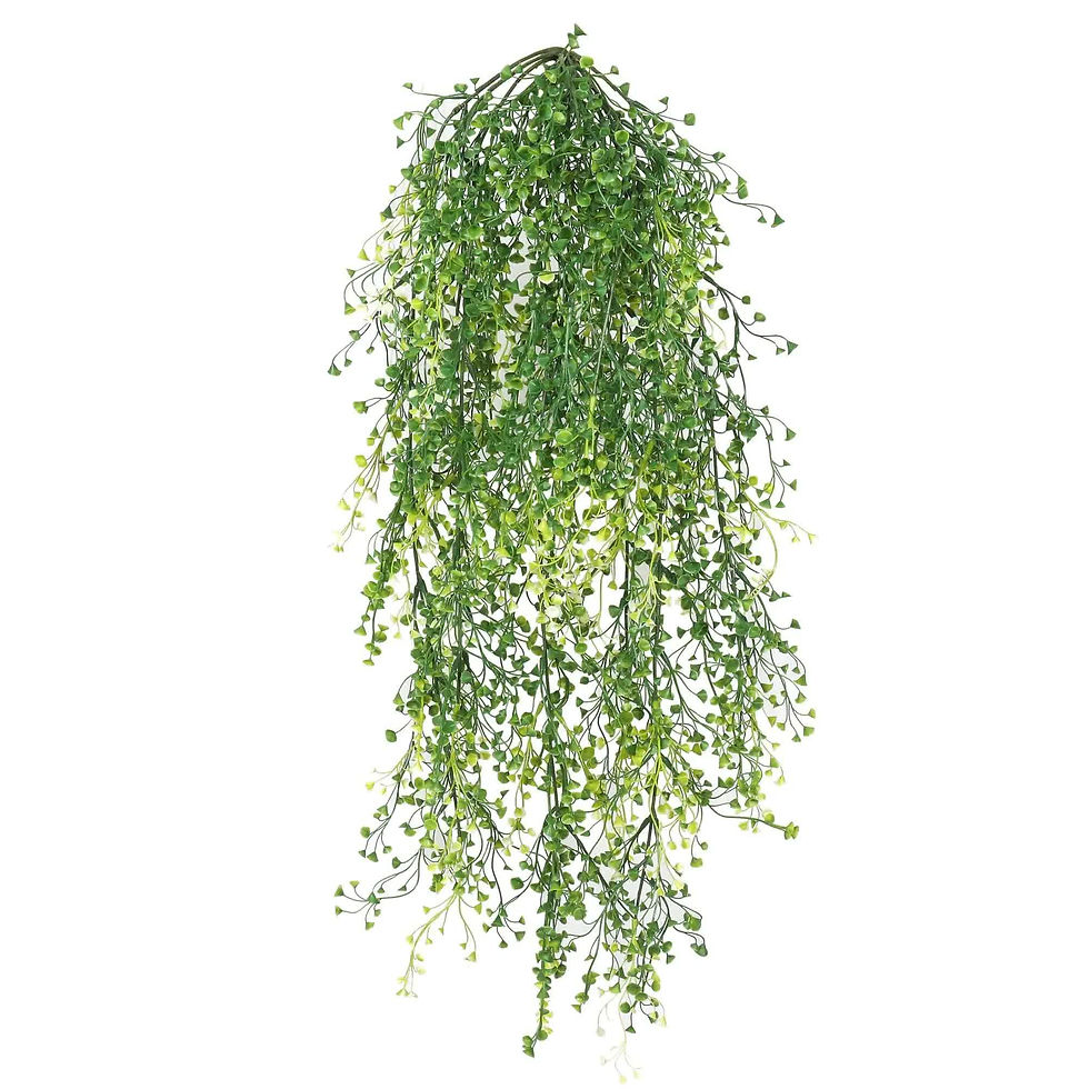 Artificial Hanging Plant (Mixed Green String of Pearls) UV Resistant 90cm