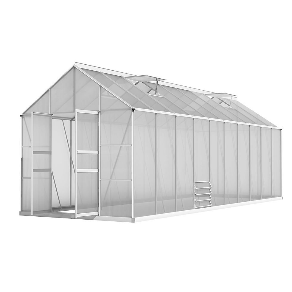 Green Fingers Greenhouse 6.03x2.44x2.68M Double Doors Aluminium Green House - product image