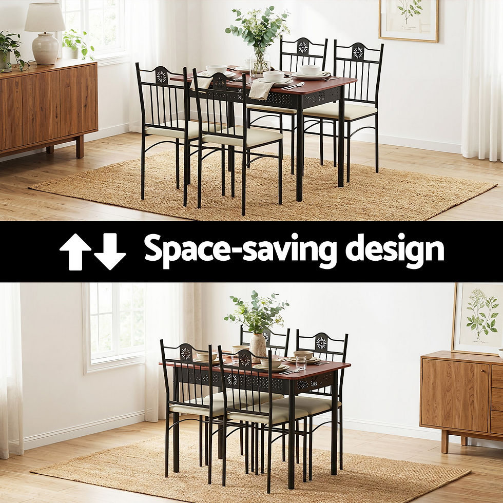 Thumbnail: Artiss Dining Table and Chairs Set of 5 Compact Kitchen Furniture Upholstered – alternate product view 5