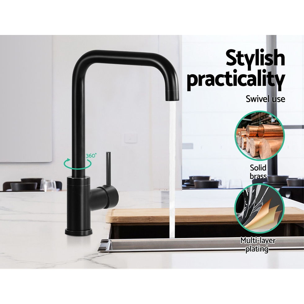 Thumbnail: Cefito Kitchen Mixer Tap Mixer Rectangle Sink Faucet Basin Laundry Black – alternate product view 7