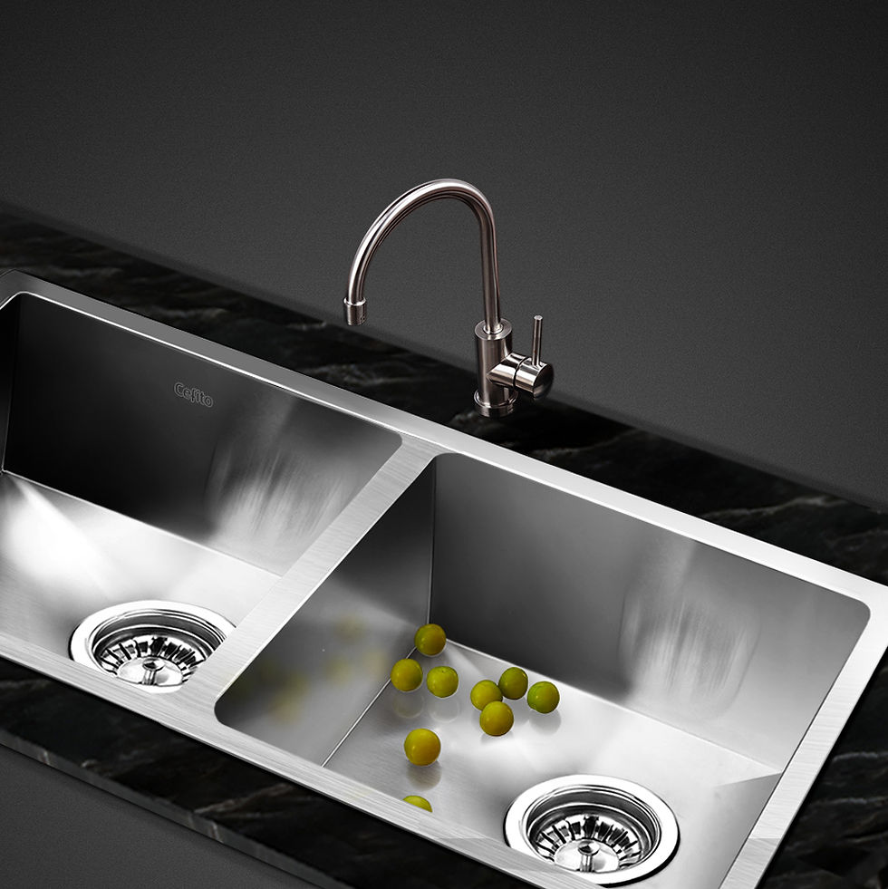 Thumbnail: Cefito Kitchen Sink 77X45CM Stainless Steel Basin Double Bowl Silver – alternate product view 8