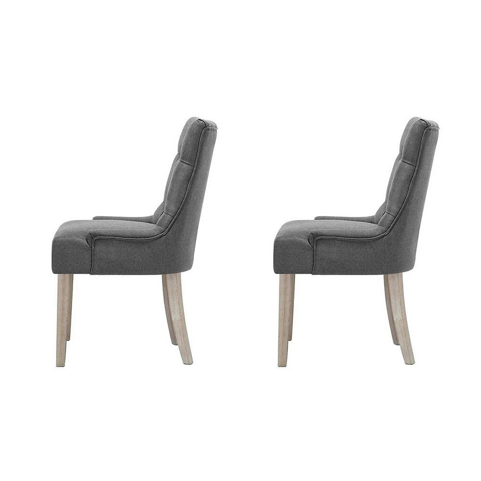 Thumbnail: Artiss Dining Chairs Set of 2 Linen French Provincial Grey – alternate product view 3