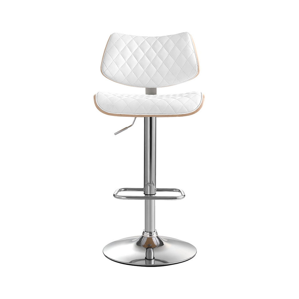 Thumbnail: Artiss Bar Stools Kitchen Dining Chairs Gas Lift Stool Wooden Leather White – alternate product view 3