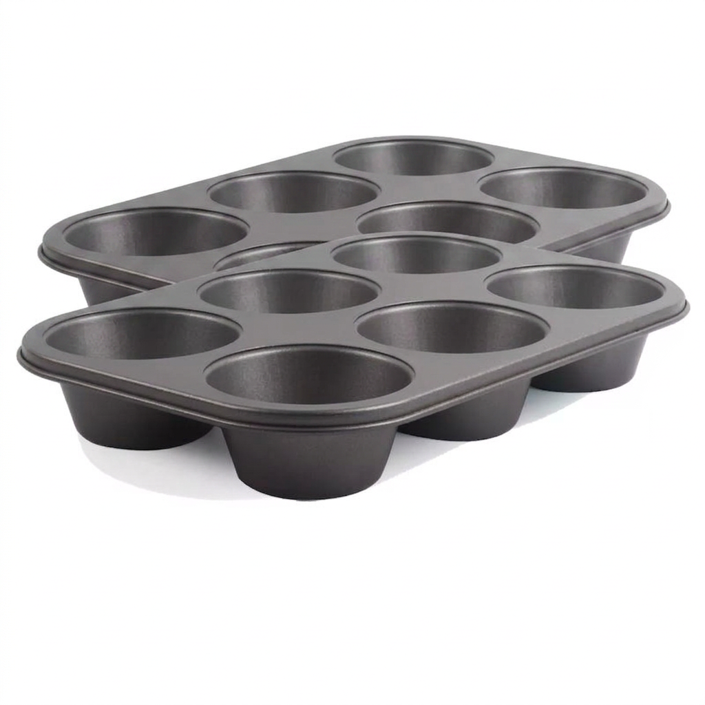 2 Pack Extra Large Nonstick Muin Pan, Carbon Steel Cupcake Pan, Easy to Clean