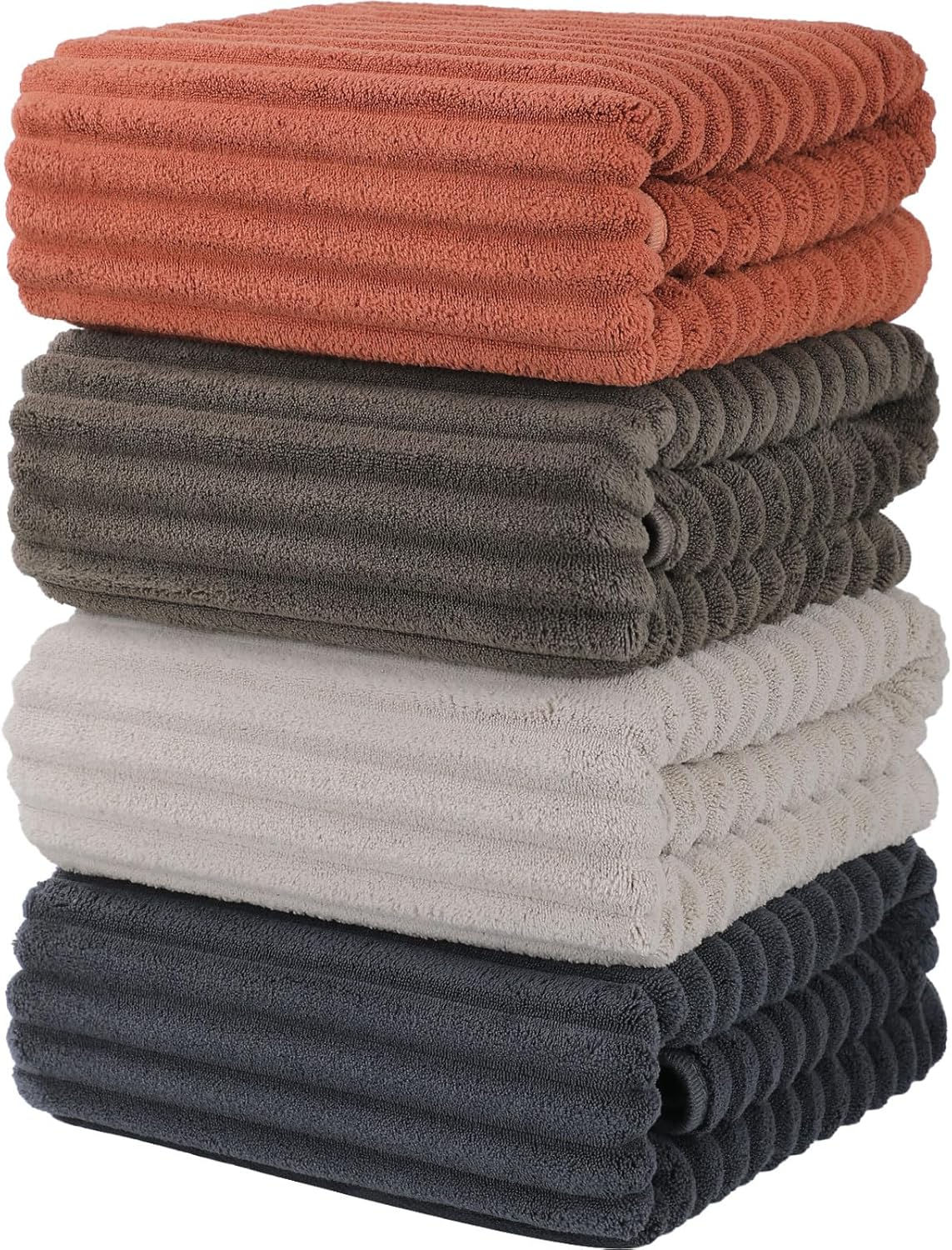 Luxury 4-Piece Quick-Dry Bath Towel Set 27.5X 55 Inches – Ultra Soft Microfiber