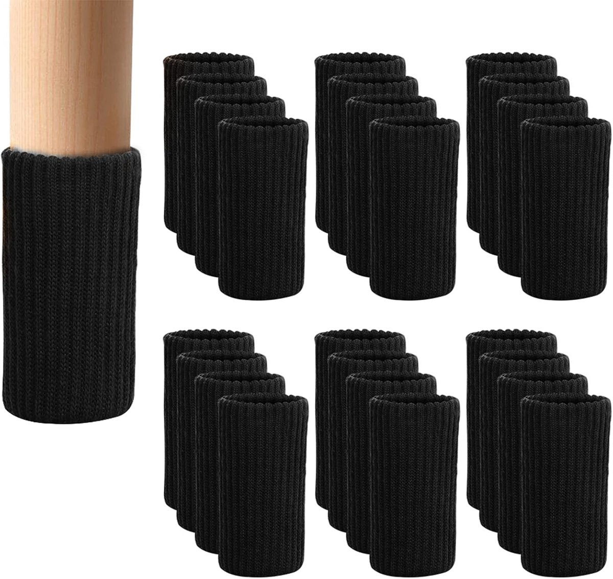 24 pieces furniture leg socks - Chair socks - black furniture socks - chair leg