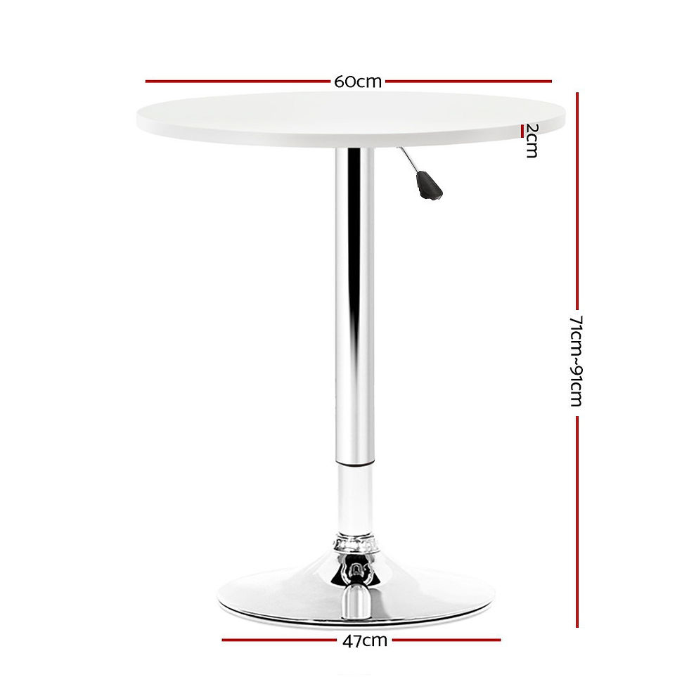 Artiss Bar Table Gas Lift Round White – alternate product view 2