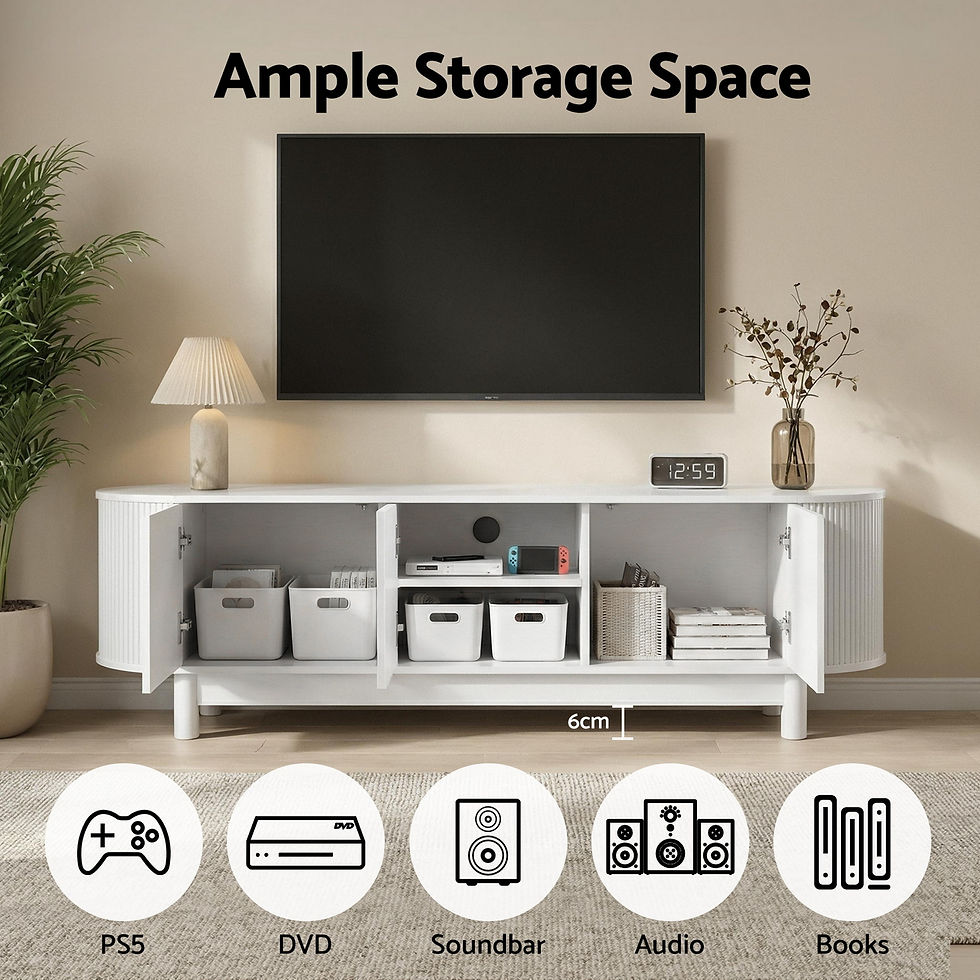 Thumbnail: Artiss TV Unit Entertainment Unit Storage Cabinet 160cm White – alternate product view 5