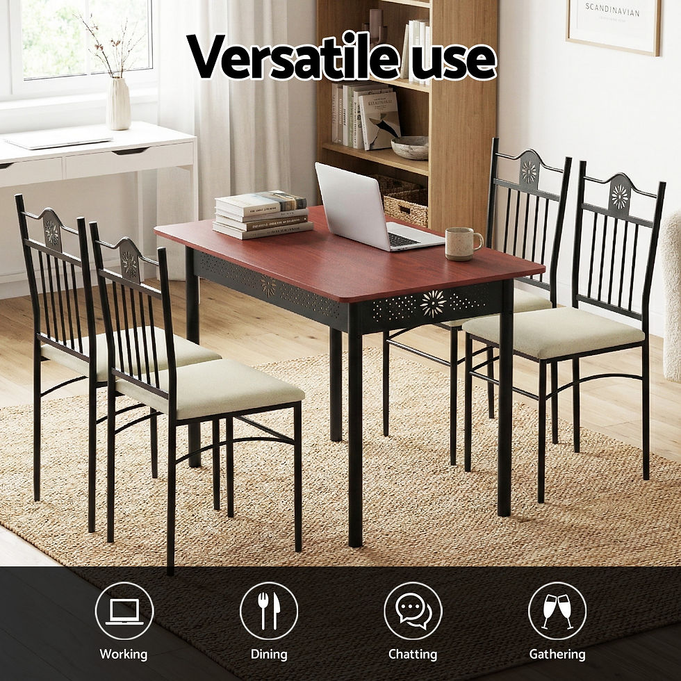 Thumbnail: Artiss Dining Table and Chairs Set of 5 Compact Kitchen Furniture Upholstered – alternate product view 4