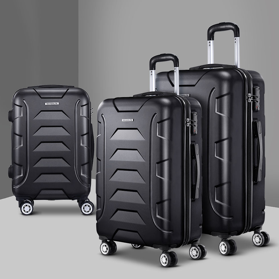 Wanderlite 3Set 20-24-28 Inch Luggage with TSA Lock Spinner Carry On Hard Shell