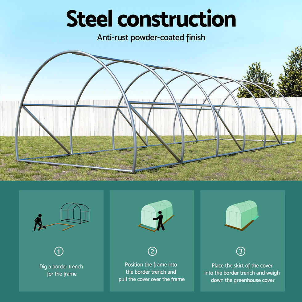 Thumbnail: Green Fingers Greenhouse 9x3x2M Walk in Green House Tunnel Plant Garden Shed – alternate product view 5