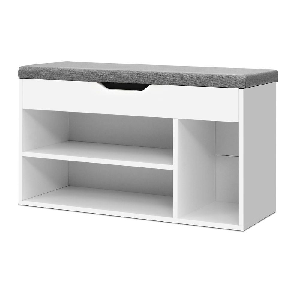 Thumbnail: Artiss Shoe Rack Bench Shoe Cabinet White Allen – alternate product view 7