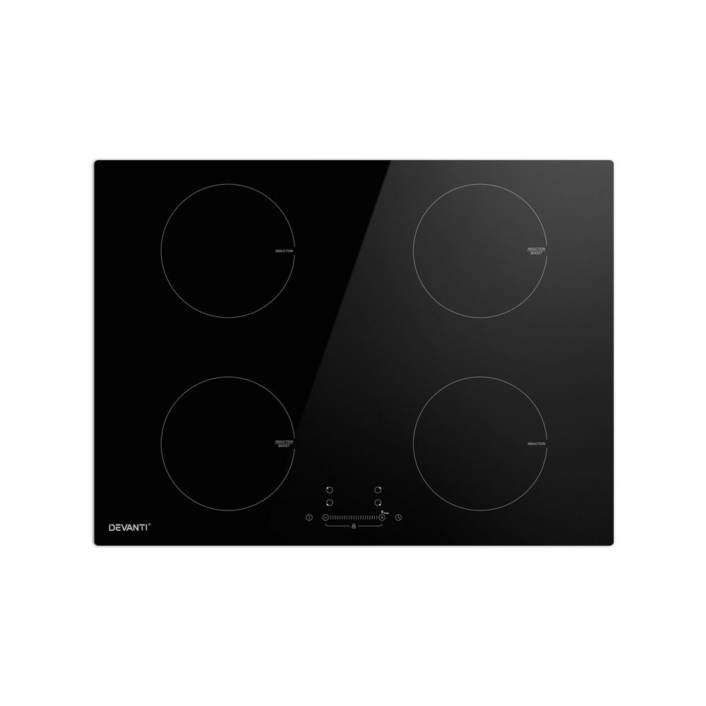 Devanti Electric Induction Cooktop 70cm Ceramic 4 Zones Stove Cook Top Hot Plate