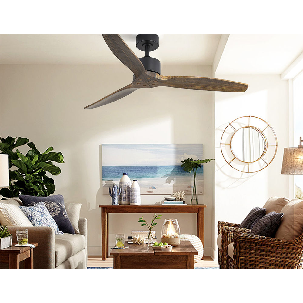 Devanti 52'' Ceiling Fan AC Motor 3 Blades w/Remote - Dark Wood – product image