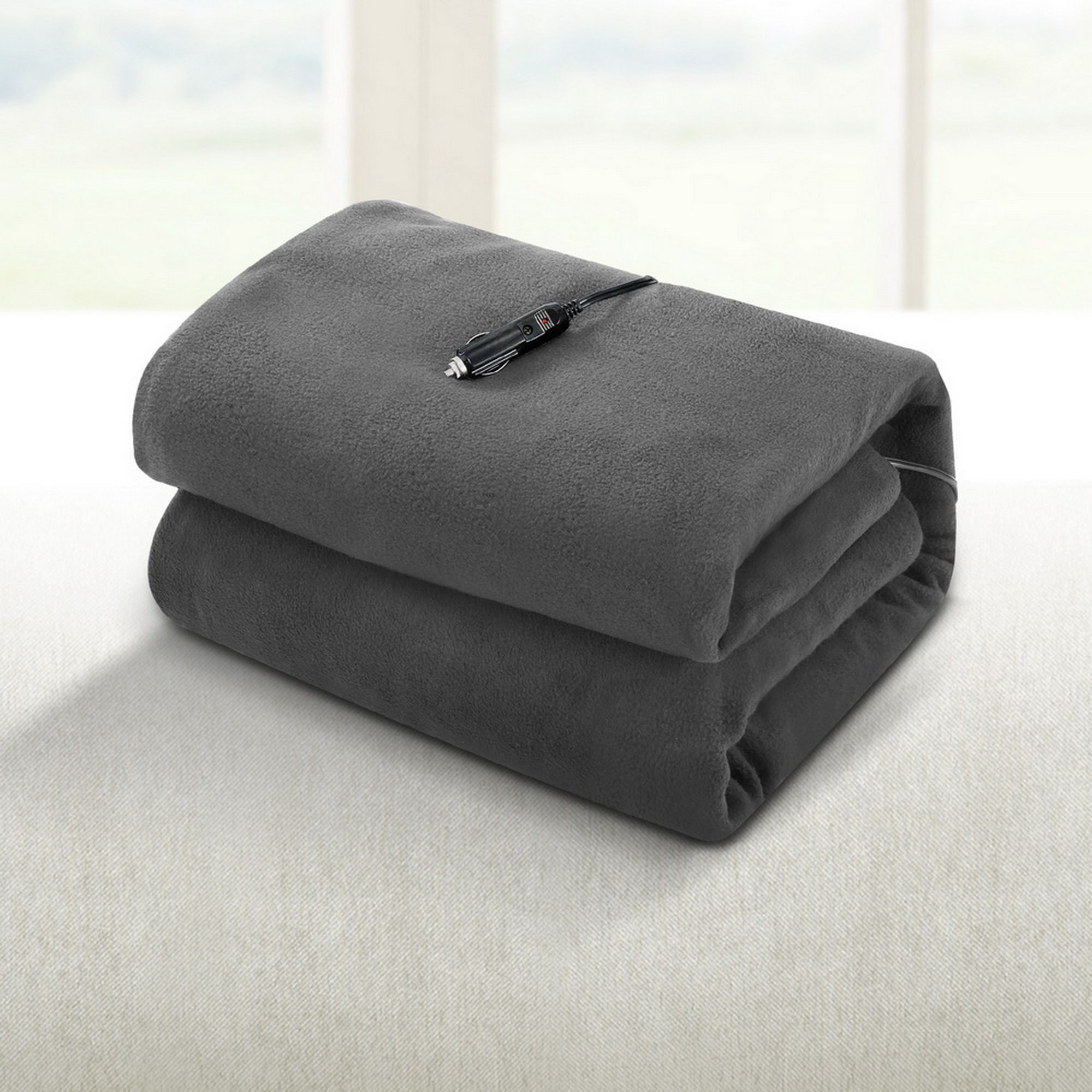 Giselle Electric Heated Blanket Car Throw Rug Grey - product image